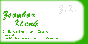 zsombor klenk business card